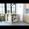 Tuhome Sicilia Kitchen Island, Two External Shelves, Double Door Cabinets, Three Shelves, White/Light Oak BBD5581 - alternate 1